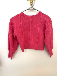 Finding Foxtale Girls Pink Textured Knit Cropped Sweater Size 10 Polyester/Spand - Picture 1 of 4