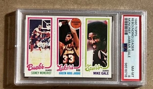 1980 Topps Kareem Abdul-Jabbar Rebounding Leader Moncrief Gale PSA 8! - Picture 1 of 2