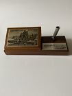 VTG Solid Wood 1954 Desktop Pen Stand Commenorating Lewis And Clark Expedition 