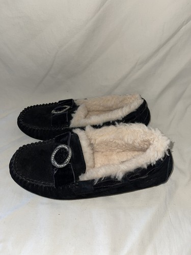 Scarpe mocassino casual UGG Dakota donna taglia 8 nere punta tonda slip on 1014427
