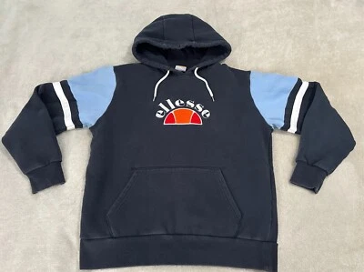 Vintage Ellesse Chenille Logo Pullover Hoodie Navy sz L *FITS SMALL* Y2K sweater - Image 1 of 4