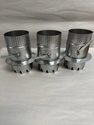 DURO DYNE by AirFlow 4 In. Duct Board Collar Tab Take Off With Damper Lot of 3