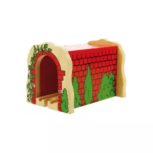 Túnel de ladrillo rojo Big Jigs para juego de tren de madera - Imagen 1 de 1