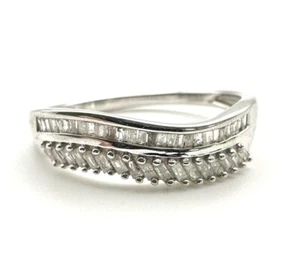 9ct White Gold Diamond Ring 9K White Gold Real Natural Diamond Wedding Band Gift - Picture 1 of 23