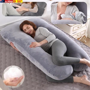 Crystal Velvet Pregnancy Pillow, Maternity Body Pillow for Back, Legs and Belly - Picture 1 of 7