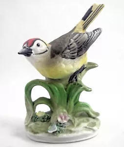 "Estatuilla de porcelana Norleans curruca de palma estilizada pájaro con flores bisque de 4" - Imagen 1 de 12