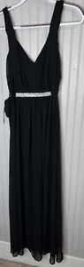 VESTIDO EXPRESS Mujer 2 Negro Griego Gasa Forrado Atemporal Elegante Año Nuevo NUEVO - Imagen 1 de 14