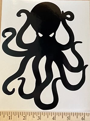 Blink 182 Hoppus DeLonge Guitar Atticus Octopus Logo Black Vinyl Decal Sticker - Image 1 of 2