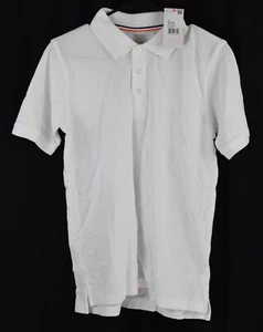 French Toast Boys Short Sleeve Pique Polo Uniform Shirt White Size 14/16 - Picture 1 of 3