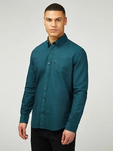 BEN SHERMAN OXFORD LONG SLEEVE SHIRT JADE, NEW! MOD-SKINHEAD-CASUAL - Foto 1 di 2