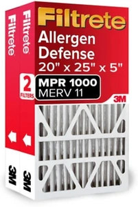 Filtrete 20x25x5 AC Furnace Air Filter, MPR 1000, MERV 11, Fits Lennox Devices, - Picture 1 of 9