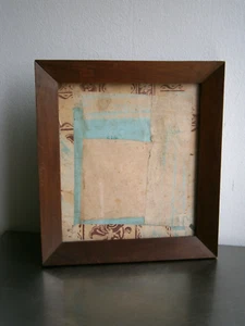 Frame c-1920 Wood Walnut Solid Glazed Deco Engraving Drawing 27x24 Antique - Picture 1 of 8