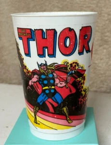 MIGHTY THOR on RAINBOW BRIDGE Marvel SUPER HEROES 7-11 CUP 1977 - Picture 1 of 3