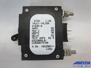 AIRPAX IMLK1-1RLS5R-31635-8 CIRCUIT BREAKER, AMPS- 50, MAX V - 65, DELAY - 52 - Picture 1 of 5