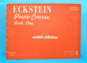 Vintage Maxwell Eckstein Klavierkurs Buch 1 1951 Carl Fischer mit Markierungen/Schrift - Bild 1 von 8