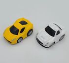Pull Back and Go Yellow and White Sport Car Lot Of 2