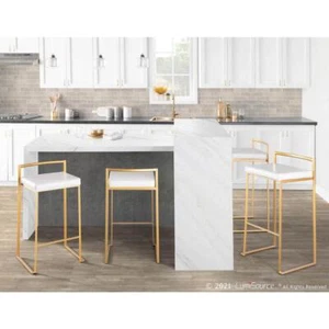Lumisource Counter Stool Fuji Gold White (2-Set) - Picture 1 of 7