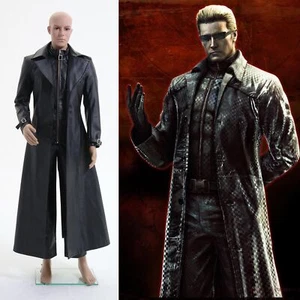 Giacca Gilet Resident Evil 5 Albert Wesker Cappotto Nero Cosplay Carnevale di Halloween - Foto 1 di 8