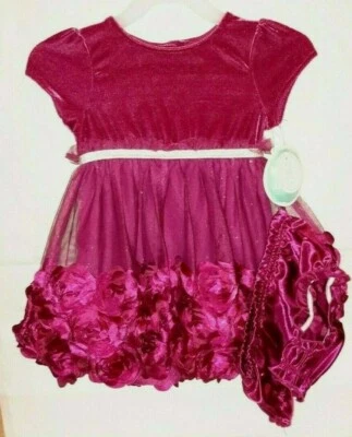 Conjunto de 2 piezas de vestido granate Nannette para niños pequeños 24 meses Foto 1 de 4