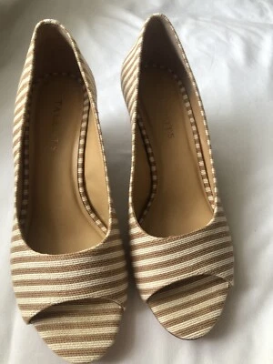 Talbots Royce Peep Toe cuña café/marfil bronceado, para mujer talla 7,5 M Foto 1 de 4
