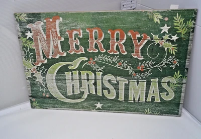 Rustic Merry Christmas Wood Sign Farmhouse  Decor 19.5x13" NIB  - Image 1 of 2