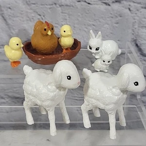 Barbie Farm Animals Lot Sheep Chickens Bunnies Babies - Picture 1 of 8