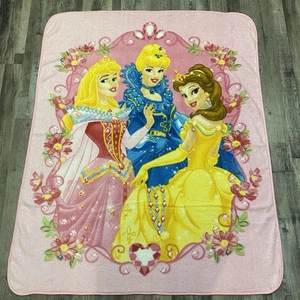 Disney Prinzessinnen Fleece Überwurf Decke (50”x 60”) 2009 - Y2K - rosa Bezüge - selten - Bild 1 von 6