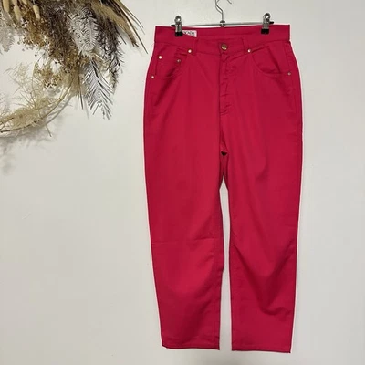 Calça Escada Sport Feminina Rosa Mãe Jeans Cintura Alta Y2K Designer Brilhante Tamanho 40 - Imagem 1 de 4