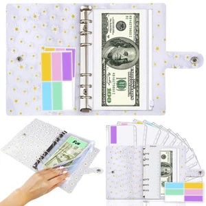 Daisy A6 Budget Binder, 12 Clear Cash Envelopes for Budgeting, Zipper Envelop... - Picture 1 of 9
