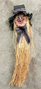 Testa di strega Halloween primitiva da appendere lunga 21' - Foto 1 di 8