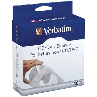 VERBATIM® CD/DVD Paper Sleeves with Clear Window, 100 pk - Image 1 of 2