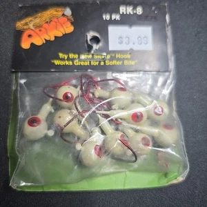 10ct Arkie Jigköpfe Zander & Panfish 1/4 oz RK-8 Glow (1 Packung mit 10) Red Eye - Bild 1 von 3