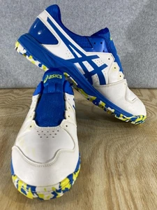 Asics Schuhe Herren 12 weiß blau Gel Peake Cricket Handball Feld Sport Turnschuhe - Bild 1 von 10