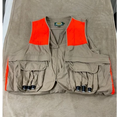 Vintage Cabela's Canvas Vest Men 2XL Beige Orange Tactical Hunting Field Vest - Image 1 of 4