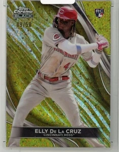 Elly De La Cruz 2024 TOPPS Chrome Black #17 Gold Mini-Diamond Ref 09/50 RC - Picture 1 of 2