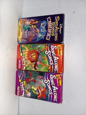 Disney sing-along songs VHS Aladdin The Lion King the Little mermaid - Image 1 of 4