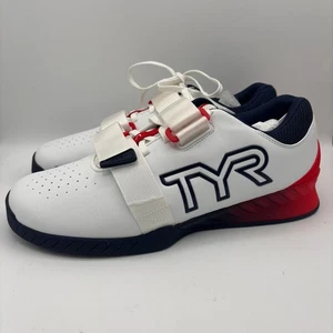TYR L-1 Lifter Schuhe Herren Größe 12 rot weiß blau Gewichtheben Fitnessstudio einmal getragen - Bild 1 von 10