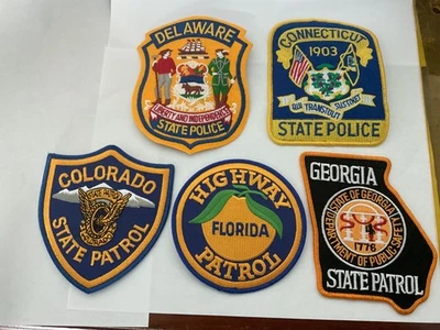 Parches de aplicación de la ley estatal todos diferentes juego de 5 piezas. Todo nuevo.Tamaño completo Foto 1 de 4