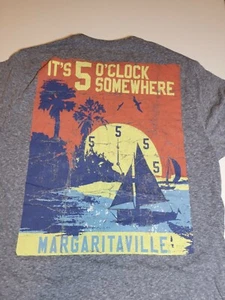 MAGLIETTA MARGARITAVILLE con taschino sono le 5 da qualche parte grande grigia - Foto 1 di 5