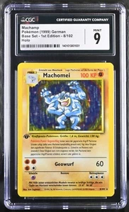 Pokemon Alemán 1999 primera edición conjunto base Machomei Machamp Holo 8/102 CGC 9 PSA - Imagen 1 de 2