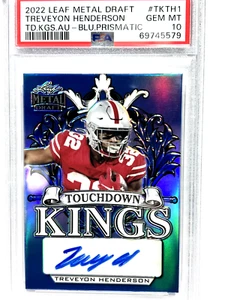 2022 Leaf Metal Draft TD Blue Prismatic /30 Treveyon Henderson RC Auto PSA 10 - Picture 1 of 6