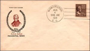 Scott 812 - 7 Cents Jackson - Fidelity FDC Unaddressed Planty 812-4 - Picture 1 of 2