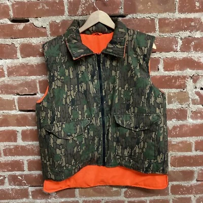 Vintage Winchester Conceal Camo Orange Hunting Vest Reversible Warm Med Trebark - Image 1 of 4