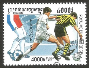 LOT 3 Thematic Stamps FRANCE 98 FOOTBALL world cup FRANCOBOLLI Calcio Cambodge - Foto 1 di 4