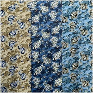 100% Cotton Lightening Dragon Japanese Foil Oriental Craft Dress Furnish Fabric - Picture 1 of 19