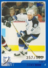 2003-04 Topps Traded Hockey Blue #TT-28 Cory Stillman 357/500
