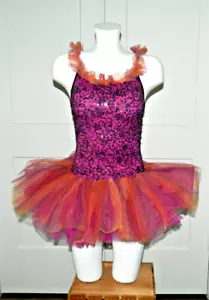 Weissman Girls Tulle Seqins Ruffles Dance Leotard Costume sz CL - Picture 1 of 7