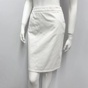 Chanel Cotton Skirt Off White Stitching Looks Like Quilting 05C Size 40 - Picture 1 of 10