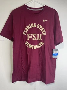 Nike Men's Florida State Seminoles FSU Logo T-Shirt - Size Medium NWT Felt Print - Picture 1 of 5