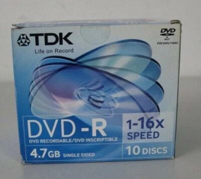 TDK DVD-R 1.4GB for Video Camera / Data            (1x10er packet ) - Bild 1 von 4